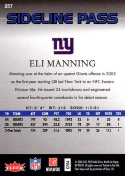 2006 Flair Showcase #257 Eli Manning Back
