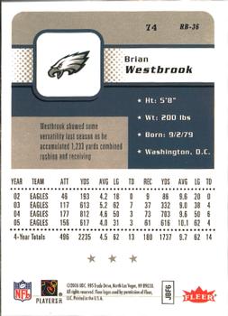 2006 Fleer #74 Brian Westbrook Back
