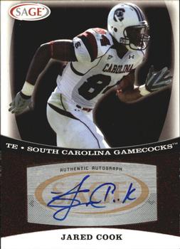 2009 SAGE - Autographs Red #A10 Jared Cook Front