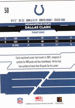 2006 Leaf Rookies & Stars #50 Dallas Clark Back