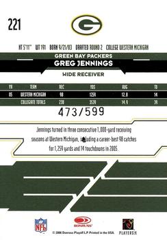 2006 Leaf Rookies & Stars #221 Greg Jennings Back
