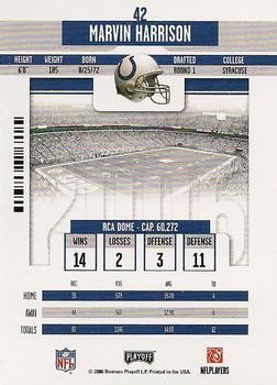 2006 Playoff Contenders #42 Marvin Harrison Back