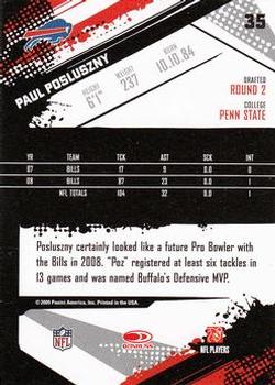 2009 Score - Glossy #35 Paul Posluszny  Back