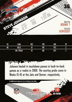 2009 Score - Glossy #36 Steve Johnson  Back