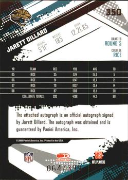 2009 Score Inscriptions - Autographs #350 Jarett Dillard Back
