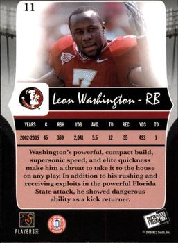 2006 Press Pass Legends #11 Leon Washington Back