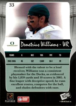 2006 Press Pass Legends #33 Demetrius Williams Back