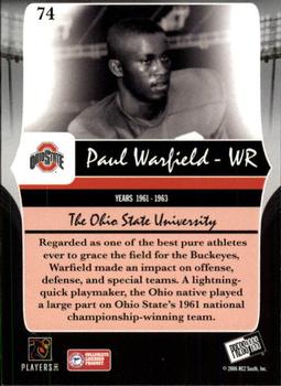 2006 Press Pass Legends #74 Paul Warfield Back