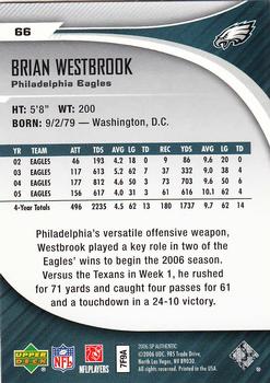 2006 SP Authentic #66 Brian Westbrook Back