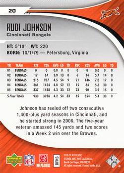 2006 SP Authentic #20 Rudi Johnson Back