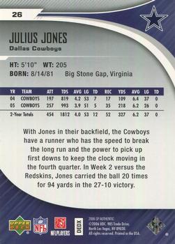2006 SP Authentic #26 Julius Jones Back