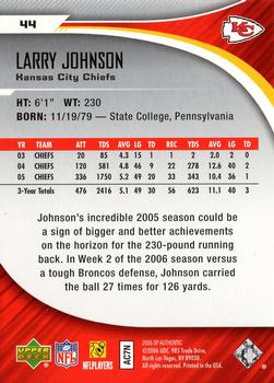 2006 SP Authentic #44 Larry Johnson Back