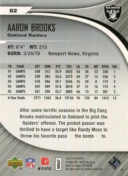 2006 SP Authentic #62 Aaron Brooks Back
