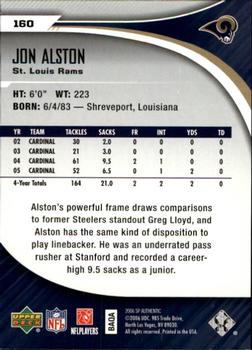 2006 SP Authentic #160 Jon Alston Back