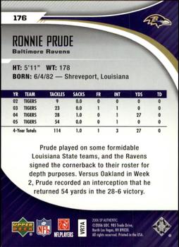 2006 SP Authentic #176 Ronnie Prude Back