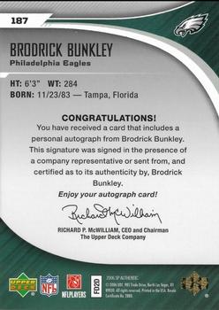 2006 SP Authentic #187 Brodrick Bunkley Back