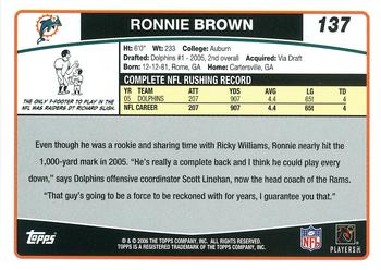 2006 Topps #137 Ronnie Brown Back