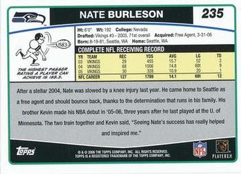 2006 Topps #235 Nate Burleson Back