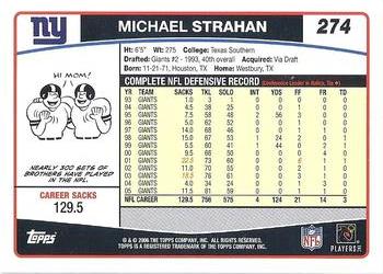 2006 Topps #274 Michael Strahan Back