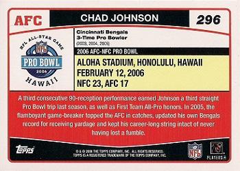 2006 Topps #296 Chad Johnson Back