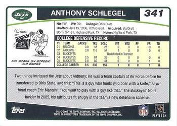 2006 Topps #341 Anthony Schlegel Back