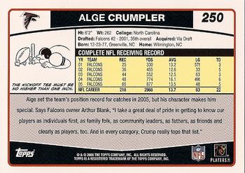 2006 Topps #250 Alge Crumpler Back