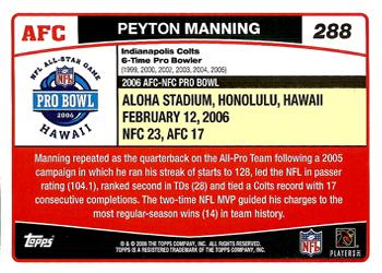 2006 Topps #288 Peyton Manning Back