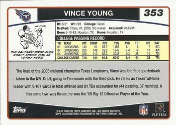 2006 Topps #353 Vince Young Back
