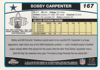 2006 Topps Chrome #167 Bobby Carpenter Back