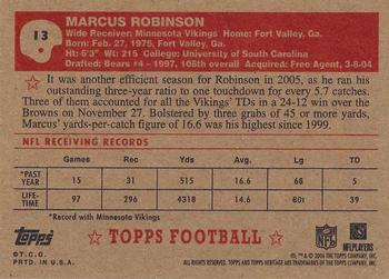 2006 Topps Heritage #13 Marcus Robinson Back