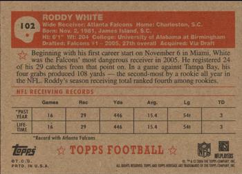 2006 Topps Heritage #102 Roddy White Back