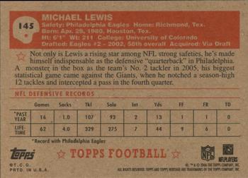 2006 Topps Heritage #145 Michael Lewis Back