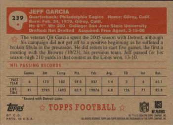 2006 Topps Heritage #239 Jeff Garcia Back
