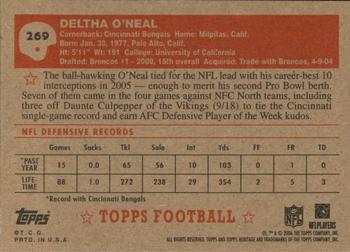 2006 Topps Heritage #269 Deltha O'Neal Back