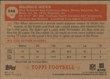 2006 Topps Heritage #346 Maurice Hicks Back