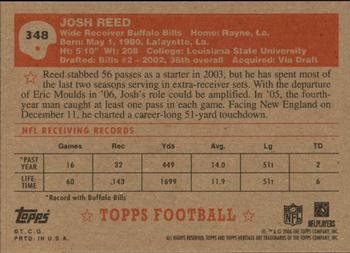 2006 Topps Heritage #348 Josh Reed Back