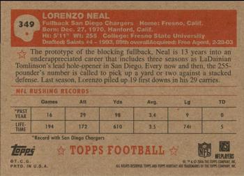 2006 Topps Heritage #349 Lorenzo Neal Back
