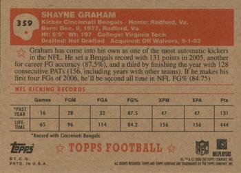 2006 Topps Heritage #359 Shayne Graham Back