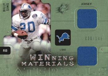 2009 SPx - Winning Materials Jersey Dual Green #W-SI Billy Sims Front