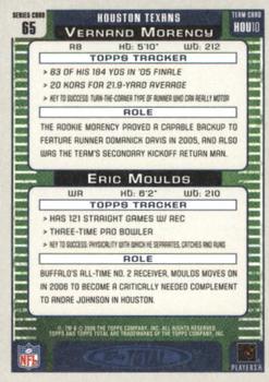 2006 Topps Total #65 Eric Moulds / Vernand Morency Back