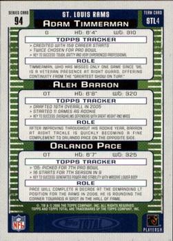 2006 Topps Total #94 Orlando Pace / Adam Timmerman / Alex Barron Back