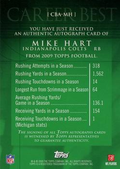 2009 Topps - Career Best Autographs #CBA-MH Mike Hart Back