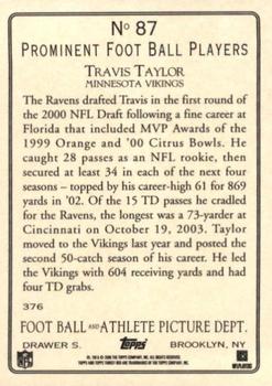 2006 Topps Turkey Red #87 Travis Taylor Back