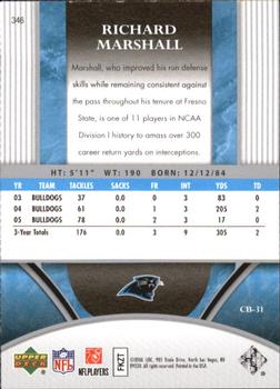 2006 Upper Deck Ultimate Collection #346 Richard Marshall Back