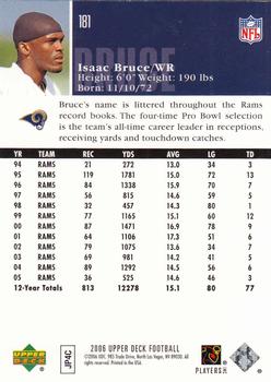 2006 Upper Deck #181 Isaac Bruce Back