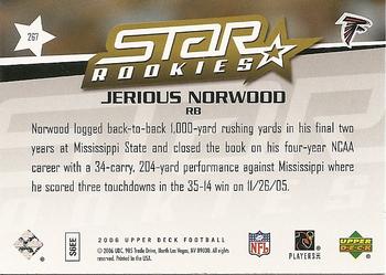 2006 Upper Deck #267 Jerious Norwood Back