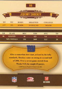 2007 Donruss Classics #66 Jeremy Shockey Back