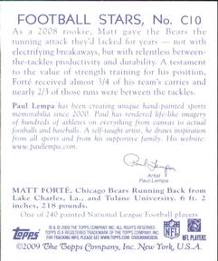 2009 Topps National Chicle - Mini #C10 Matt Forte Back