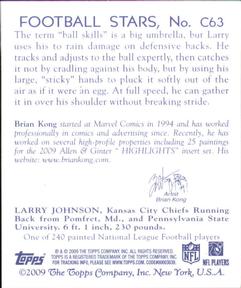 2009 Topps National Chicle - Mini #C63 Larry Johnson Back