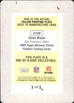 2009 Topps National Chicle - Printing Plates Yellow #C159 Isaac Bruce Back